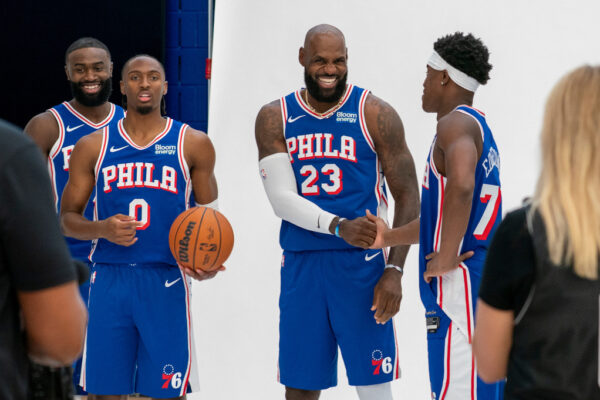 LeBron James 76ers Media Day appearance in Camden, New Jersey
